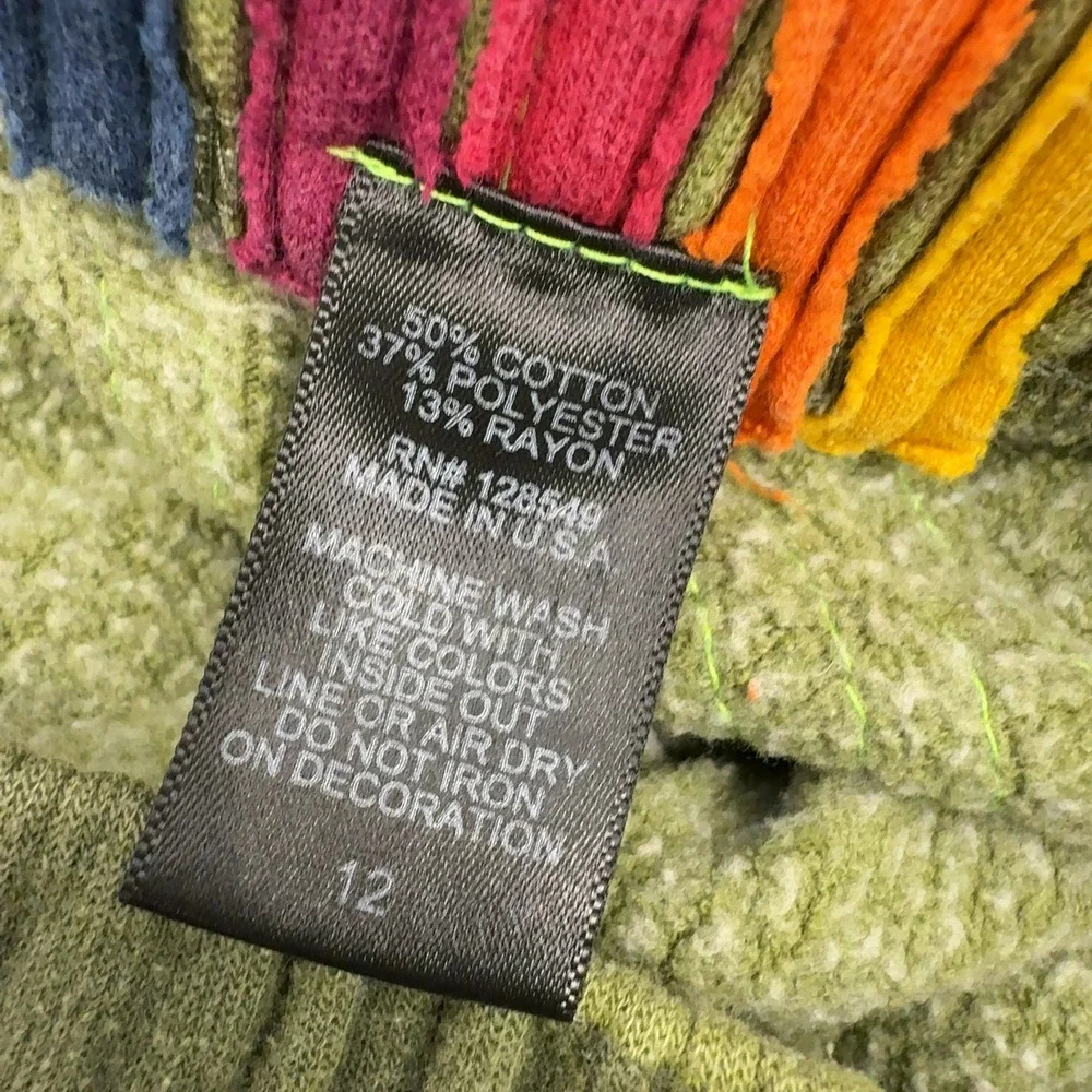 Aviator Nation Sweatsuit Kids 12 Green Camo Cotton Blend Rainbow Zip Up Retro